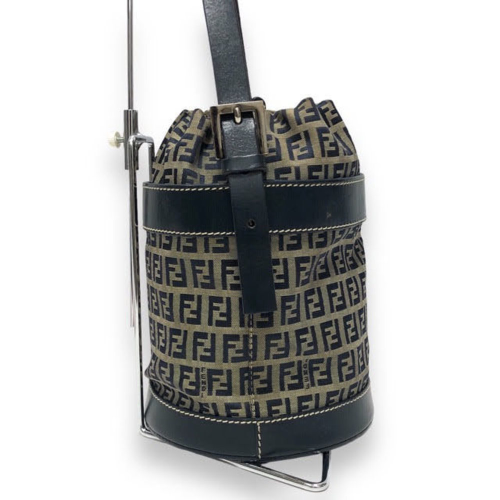 Fendi Zucchino Drawstring Bag Zucca Pattern Black - image 6